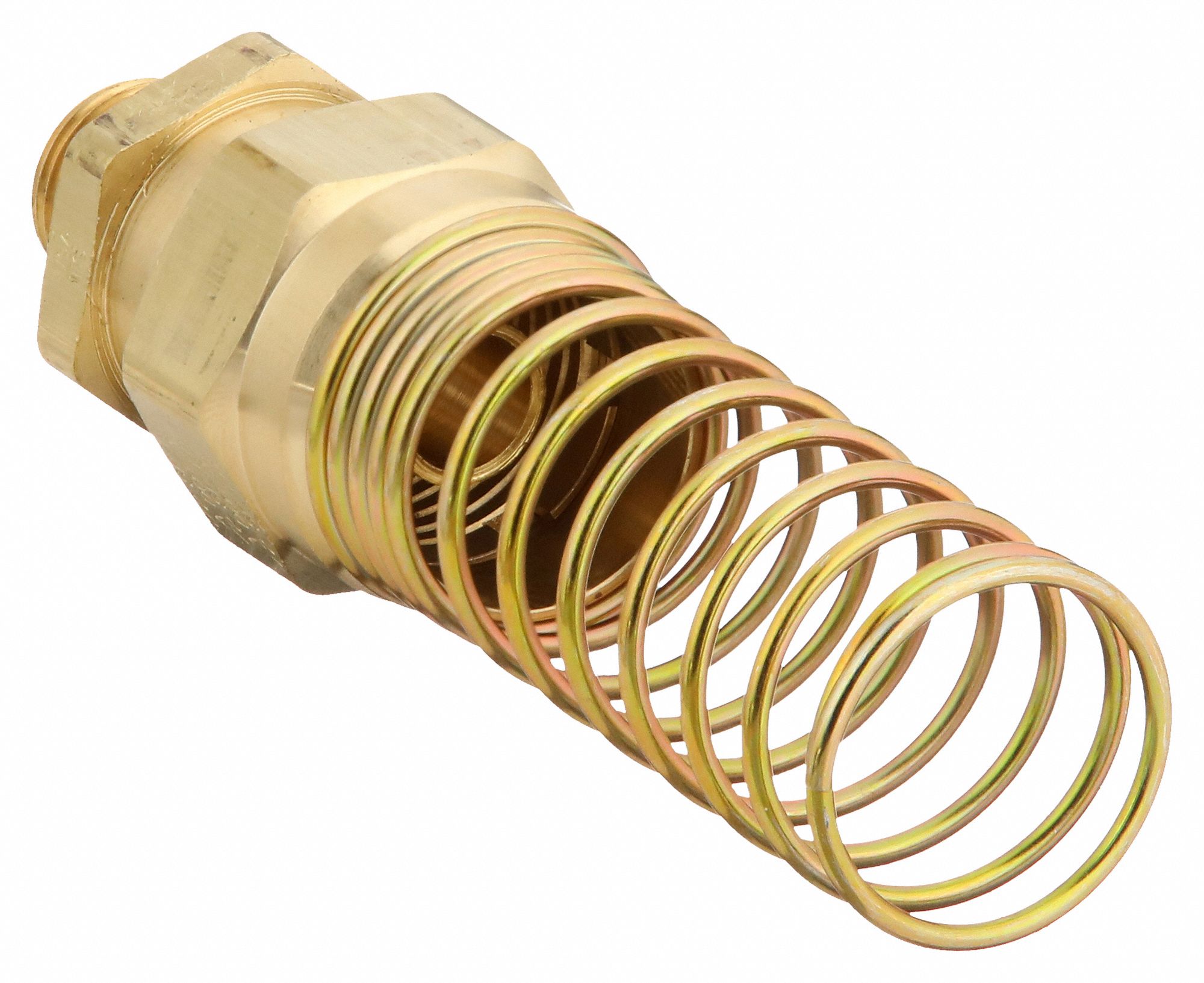 Hose Connector: Brass, For 1/2 in Tube OD, 3/8 in Pipe Size, Compression x  MNPT, Rubber