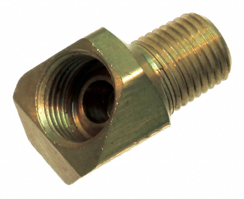 Flared Fitting Adapter: 1/2 in OD x 3/8 in Pipe Fitting Size, Threaded, 3/4"-18 Thread Size A, Brass