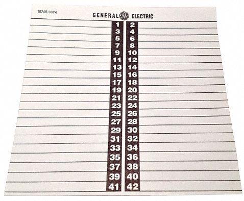 Ge Circuit Directory For Use With Ge Powermark Gold And Plus Load Centers Circuit Breakers 32wr65 Td42 Grainger