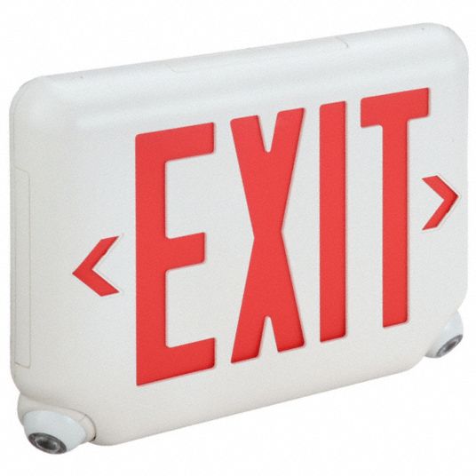 White, 1 Faces, Exit Sign with Emergency Lights - 2XLF9