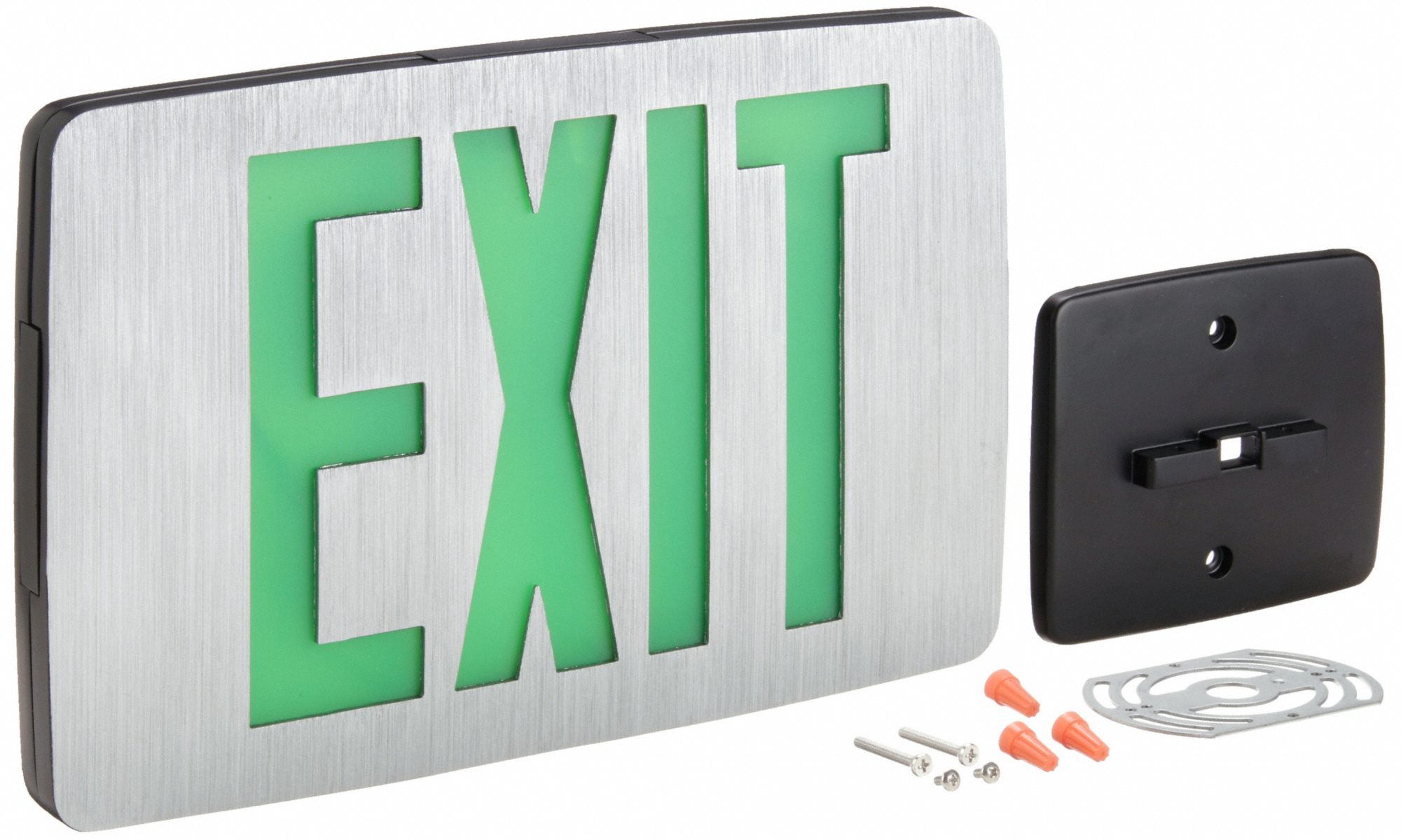 COMPASS Exit Sign Emergency Battery Backup, LED, Black, Green, 1 Faces