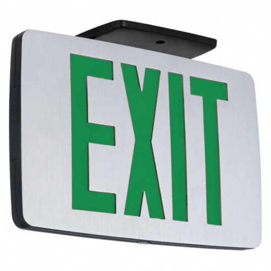 COMPASS Exit Sign Emergency Battery Backup, LED, Black, Green, 1 Faces