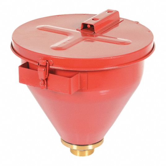 Steel Drum Funnel - Self Closing Lid - Grainger