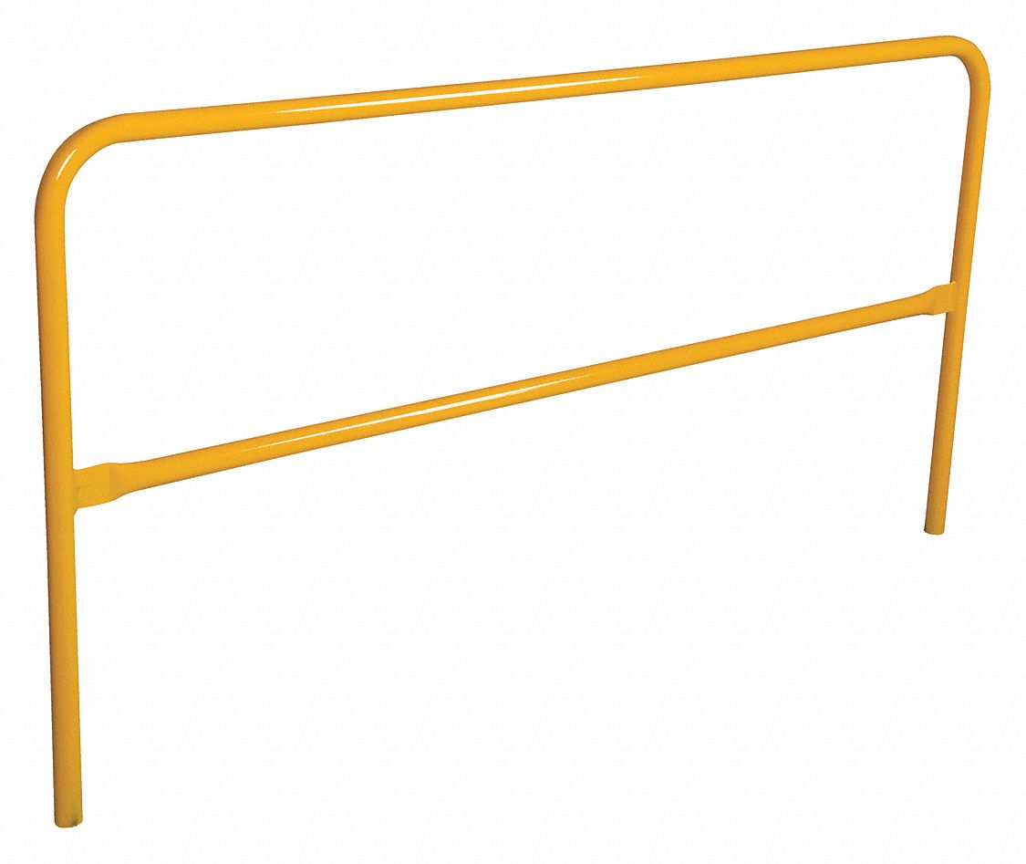 Handrail Section: Toe Board Not Included, 2 Rail Levels, 7 ft Overall Lg, 21 in Mid-Rail Ht