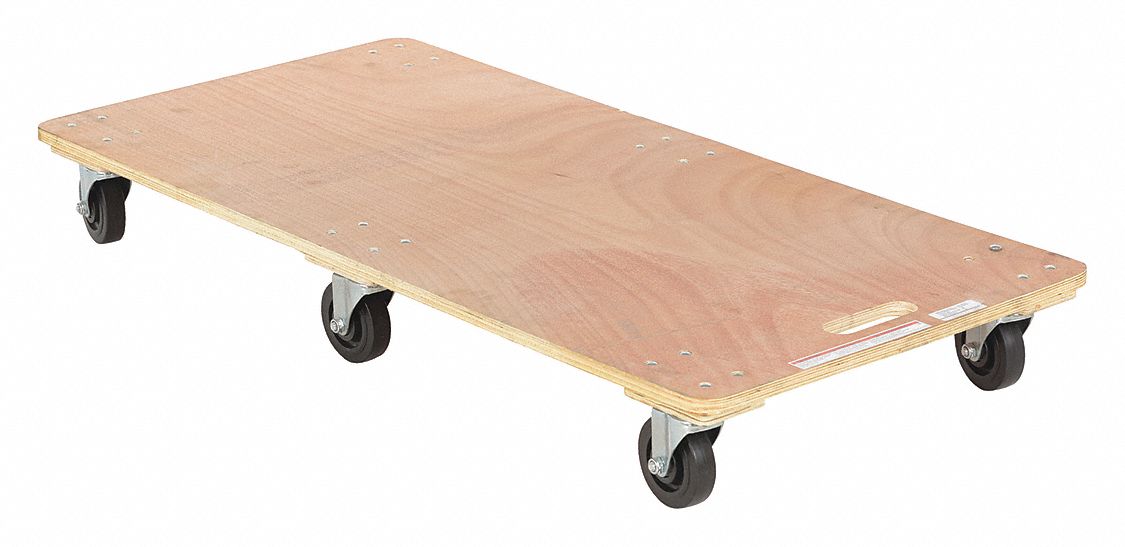 HARDWOOD DOLLY CARPET END, 24 IN X 48 IN, 1000 LB CAPACITY