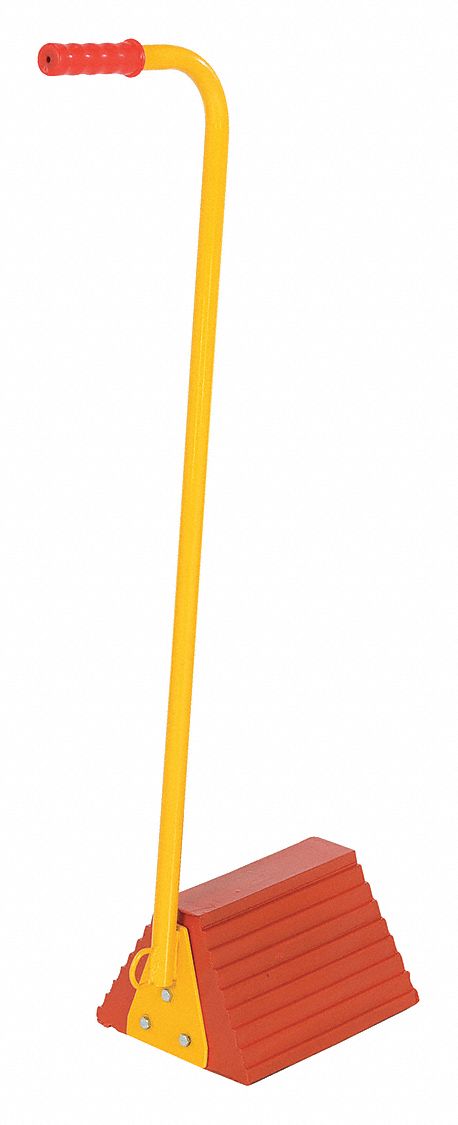 Wheel Chock: Rubber, 20 1/2 in Overall Lg, 8 in Overall Wd, 37 1/8 in Overall Ht, 1 Chocks, Rubber