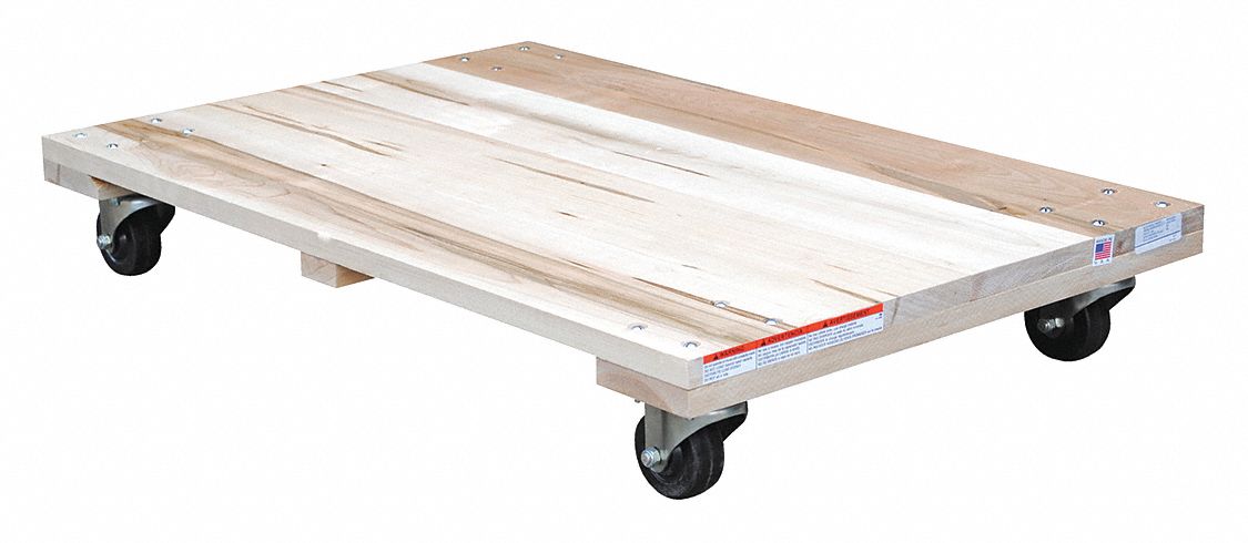 HARDWOOD DOLLY, SOLID DECK, 24 X 36 IN, 900 LB CAPACITY