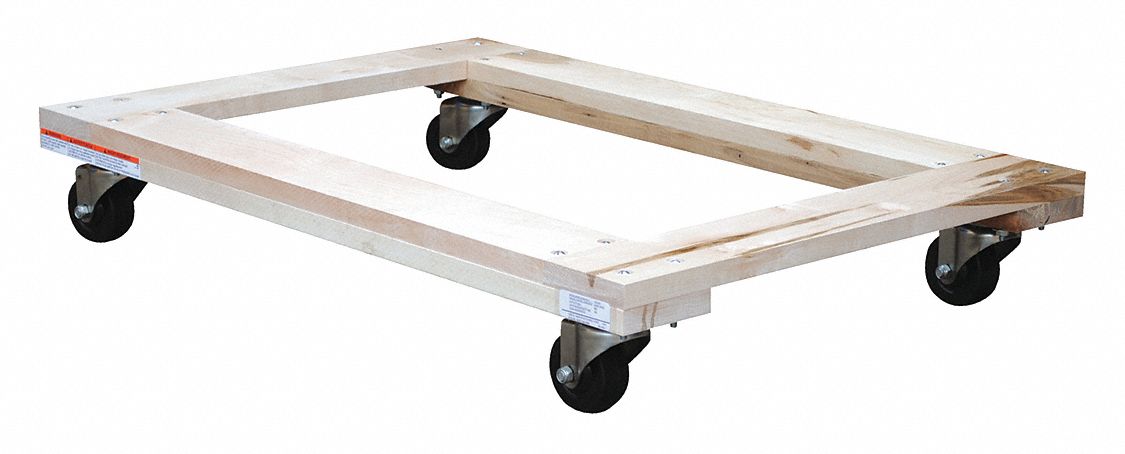 HARDWOOD DOLLY, OPEN DECK, 24 IN X 36 IN, 900 LB CAPACITY