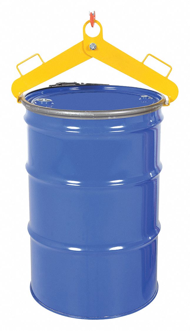 VERTICAL DRUM CLAMP, YELLOW, FOR USE WITH DRUMS, 1,000 LB CAPACITY