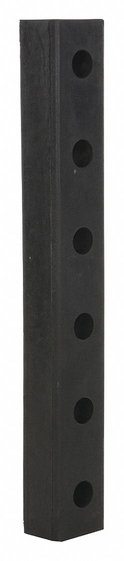 HARDENED MOLDED RUBBER BUMPER, 3 IN D X 4 1/2 IN W X 30 IN H