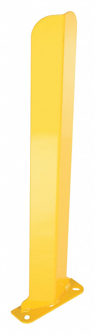 Pallet Rack Guard: Steel, V Shape, 3 in Overall Lg, 0.2 in Overall Thick, Yellow, Powder Coated