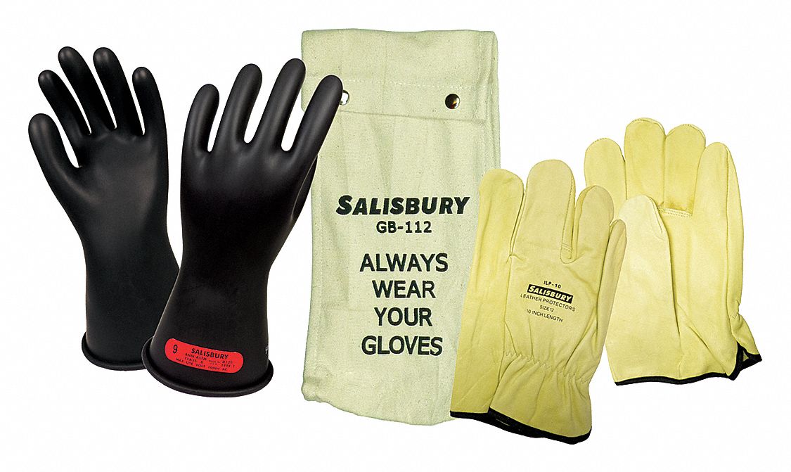 SALISBURY Kit para Guantes Aislantes , Negro , Goma natural