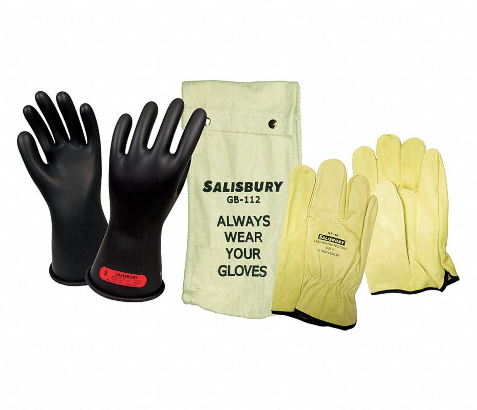 falta de aliento Destrucción Poderoso SALISBURY Kit para Guantes Aislantes, Negro, Goma natural, Clase 0, Tamaño  9-1/2 - Kits de Guantes Eléctricos - 32XE88 | GK011B/9H - Grainger México