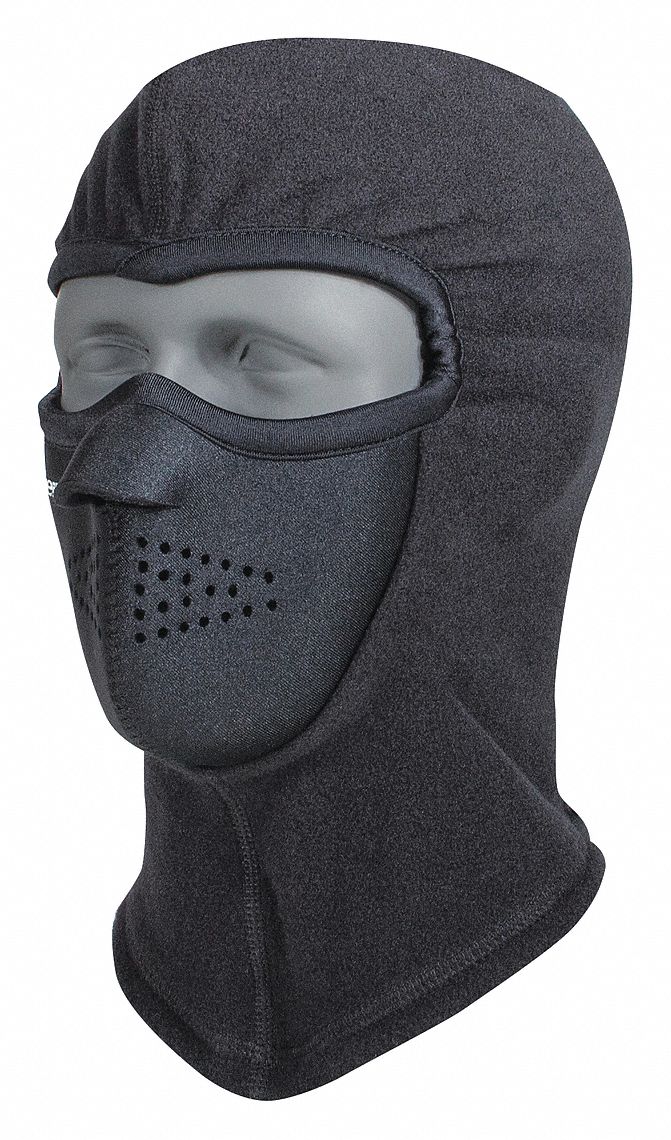 REFRIGIWEAR, Clava, Black, Balaclava 32XF220092RBLKLAR Grainger