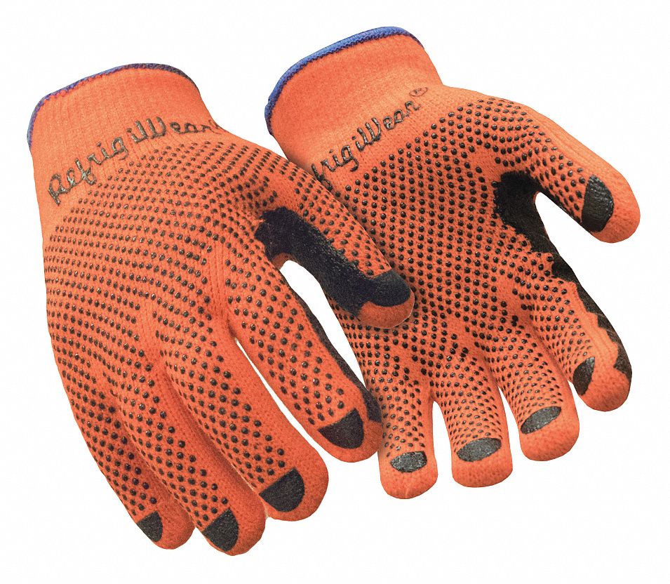 Glove Dot Grip Hivis Orange Large, PR