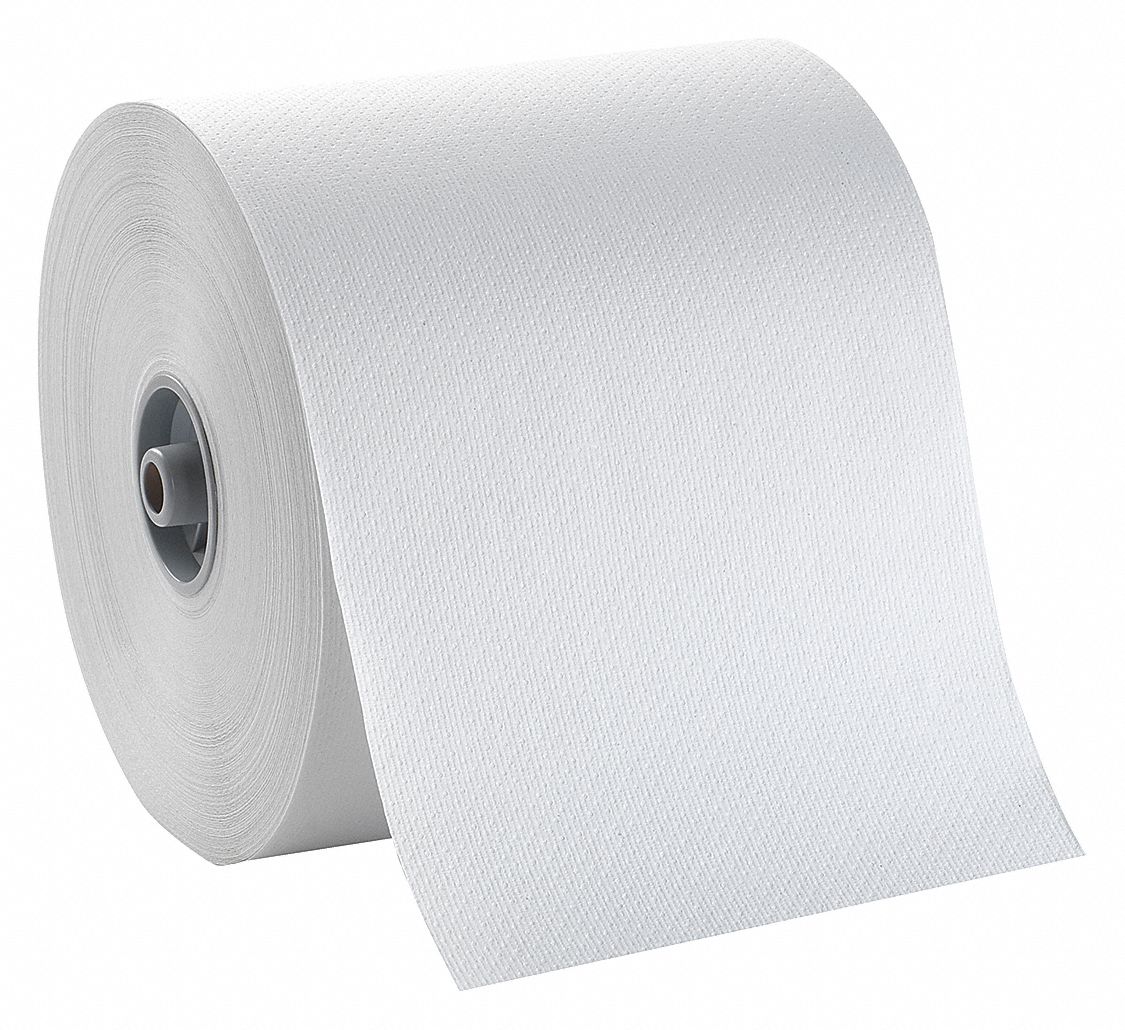 TOUGH GUY Paper Towel Roll, Continuous, White, PK6 32XR9632XR96