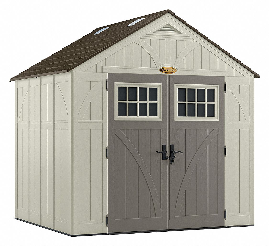 SUNCAST Outdr Storage Shed, 1001/2inWx853/4inD 32XT05BMS8700