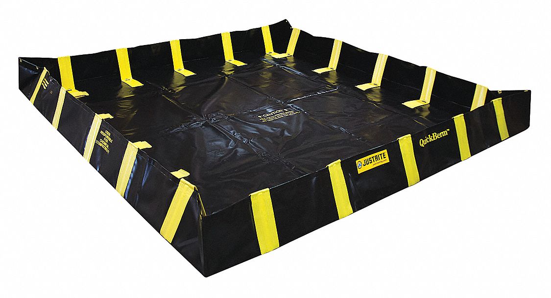 BERME, 192 PO X 192 PO, TISSU ENDUIT DE PVC MODIFIÉ ENGUARD(TM) V, HAUTEUR 12 PO, CAPACITÉ DE 1 910 GAL, NOIR