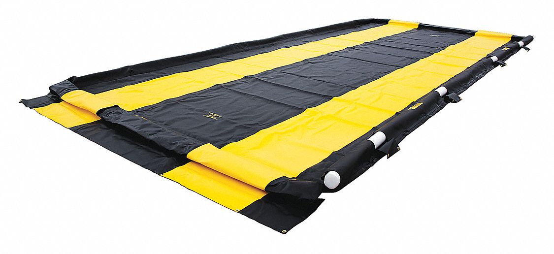 BERME DE CONFINEMENT, VINYLE, 12 PI DE LARGEUR X 26 PI DE LONGUEUR, CAPACITÉ DE DÉVERSEMENT 750 GALLONS, RECTANGLE, NOIR