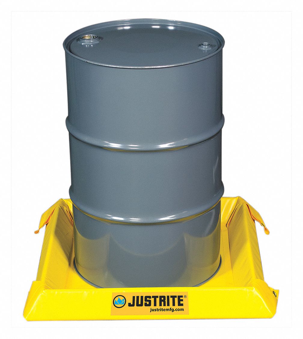 MAINTENANCE SPILL BERM, 24 X 24 X 4 IN, PVC, YELLOW, 10 GALLON CAPACITY