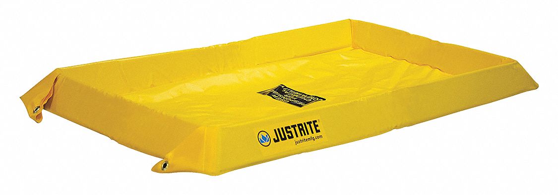 MAINTENANCE SPILL BERM, 24 X 48 X 4 IN, PVC, YELLOW, 20 GALLON CAPACITY
