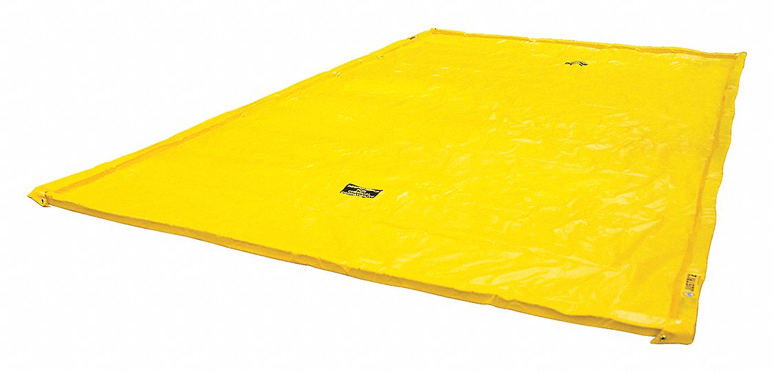 BERME DE DÉVERSEMENT, 222 PO X 126 PO, TISSU LÉGER ENDUIT DE PVC, HAUTEUR 2 PO, CAPACITÉ DE 220 GAL, JAUNE