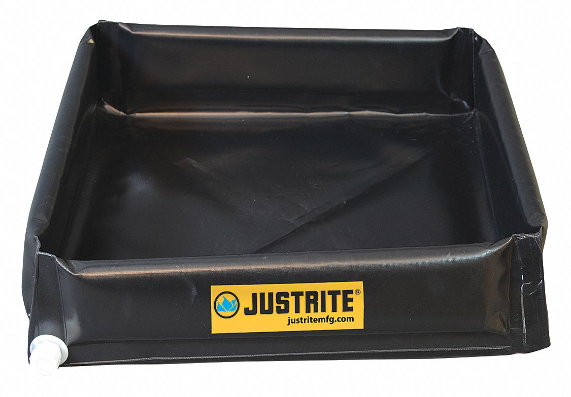 SPILL TRAY, 36 X 36 IN, 30 GALLON CAPACITY, BLACK, INCLUDES DRAIN