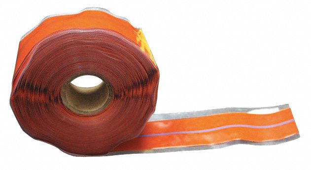 Repair Tape: Self-Fusing Tape, ER TAPE, 1 in x 12 yd, Red Oxide with Blue Stripe