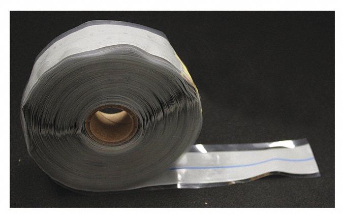 REPAIR TAPE, SELF-FUSING TAPE, 1 IN X 12 YARD, GREY WITH BLUE STRIPE