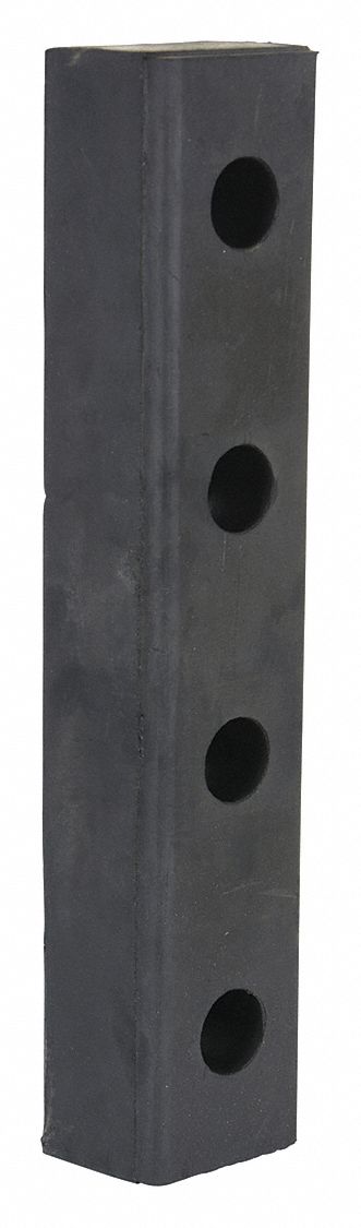HARDENED MOLDED RUBBER BUMPER, 3 IN D X 4 1/2 IN W X 20 IN H