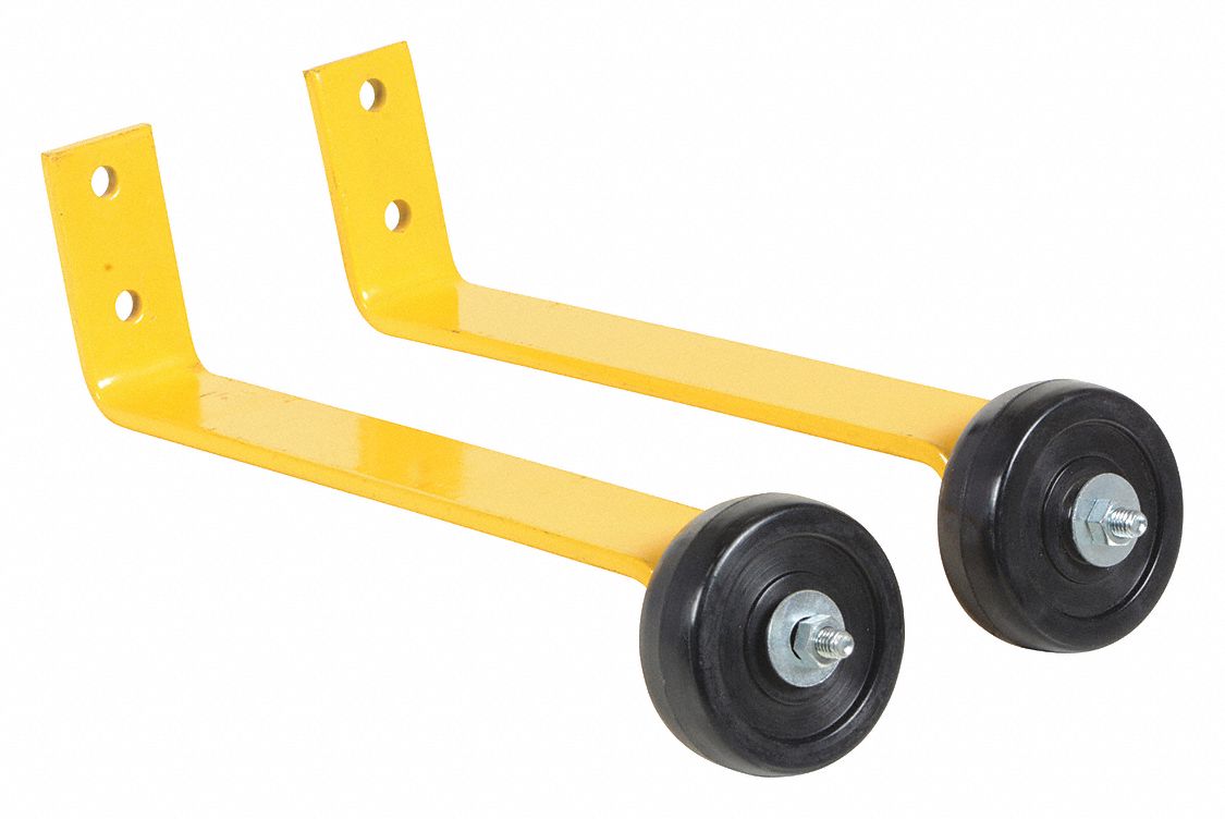 VESTIL BARRICADE BASE WITH WHEELS FOR PIPE SAFETY RAILING, YELLOW, 4 1/ ...