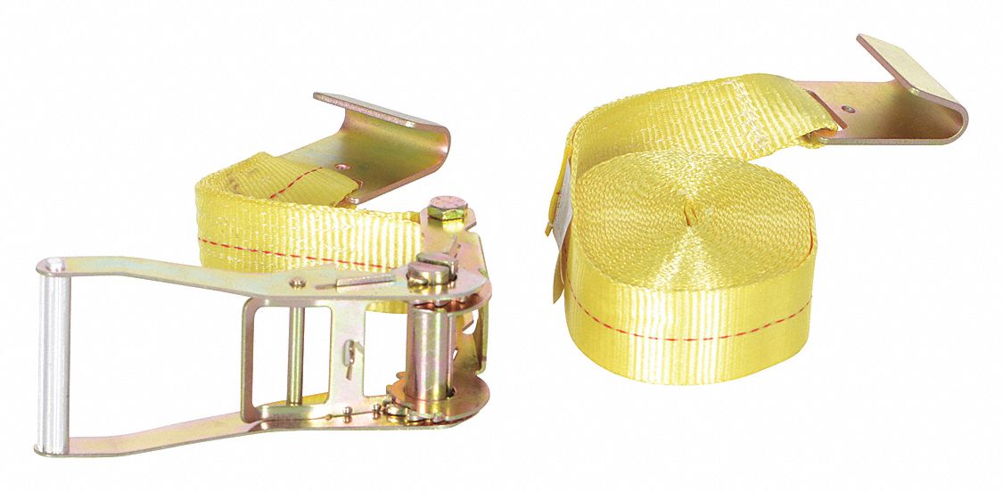 Ratcheting Cargo Strap With Flat Hook