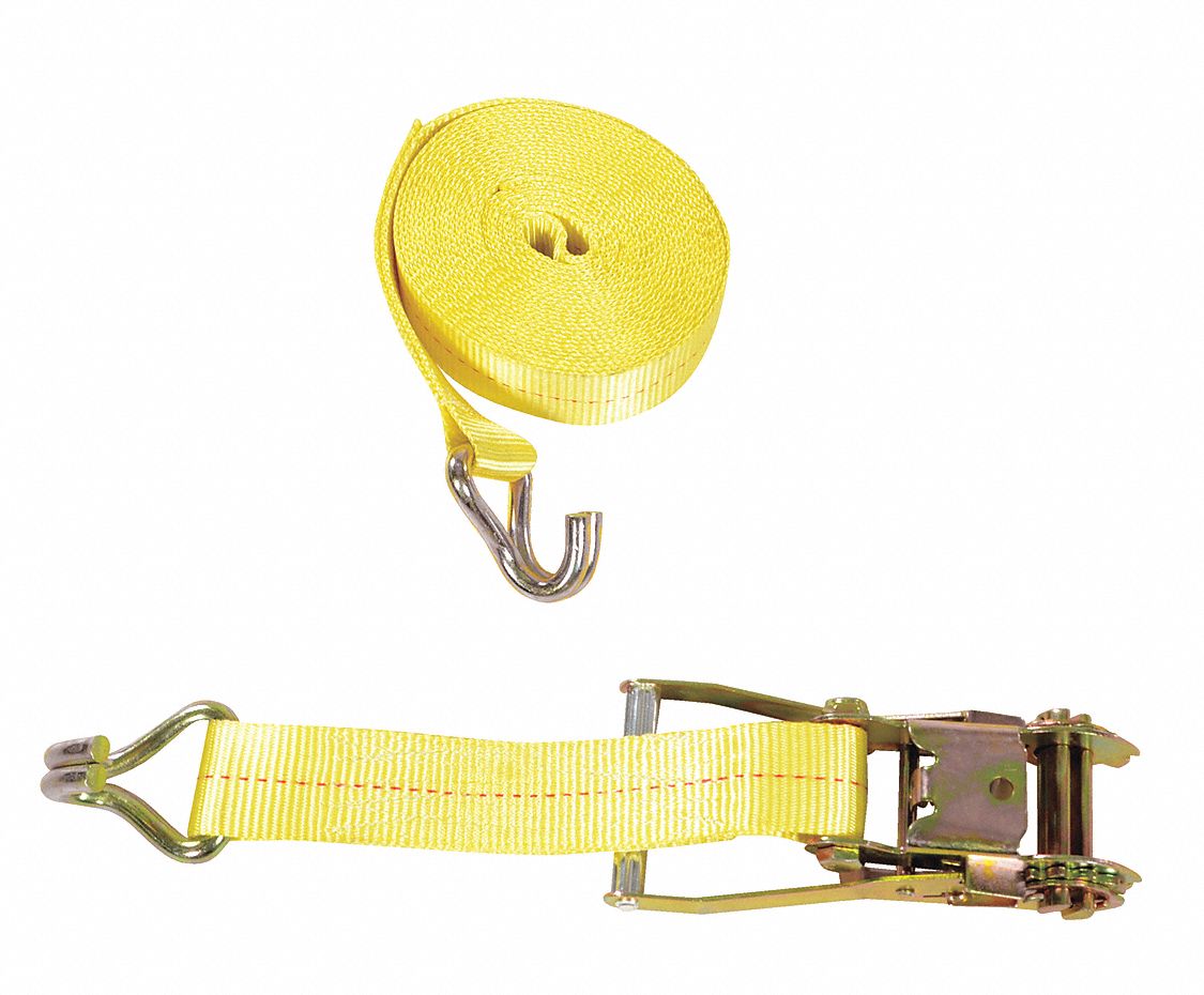 32Y081 - Ratcheting Cargo Strap With Rod Hook