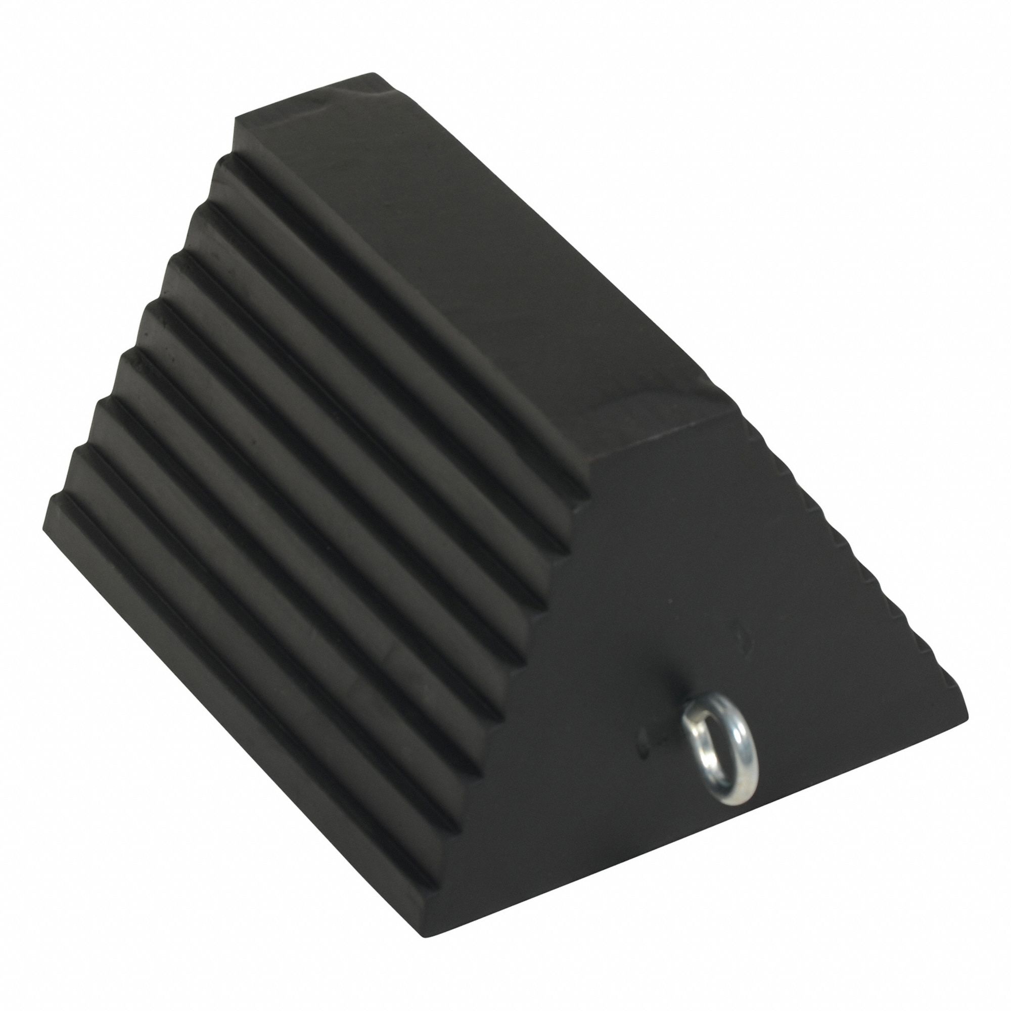 MOLDED RUBBER WHEEL CHOCK WITH EYE BOLT