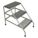 STEP STOOL, GREY, 30 IN H, ALUMINUM, 3 STEP, KNOCK DOWN