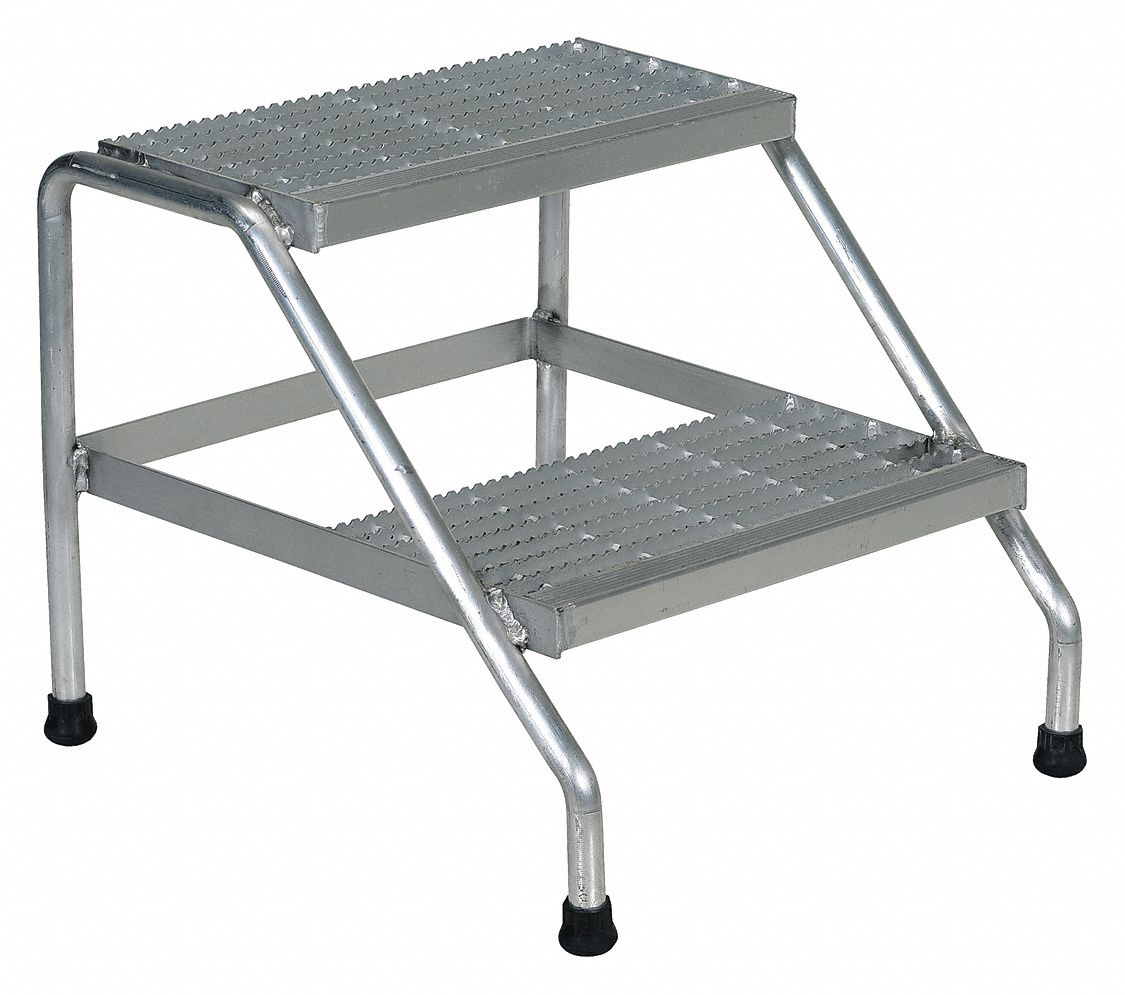 VESTIL STEP STOOL, GREY, 20 IN H, ALUMINUM, 2 STEP, WELDED - 1007588 ...