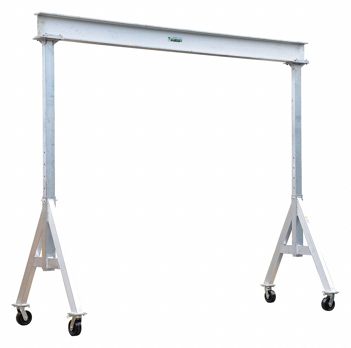 ADJUSTABLE HEIGHT ALUMINUM GANTRY CRANE, 8FT L 10 FT H