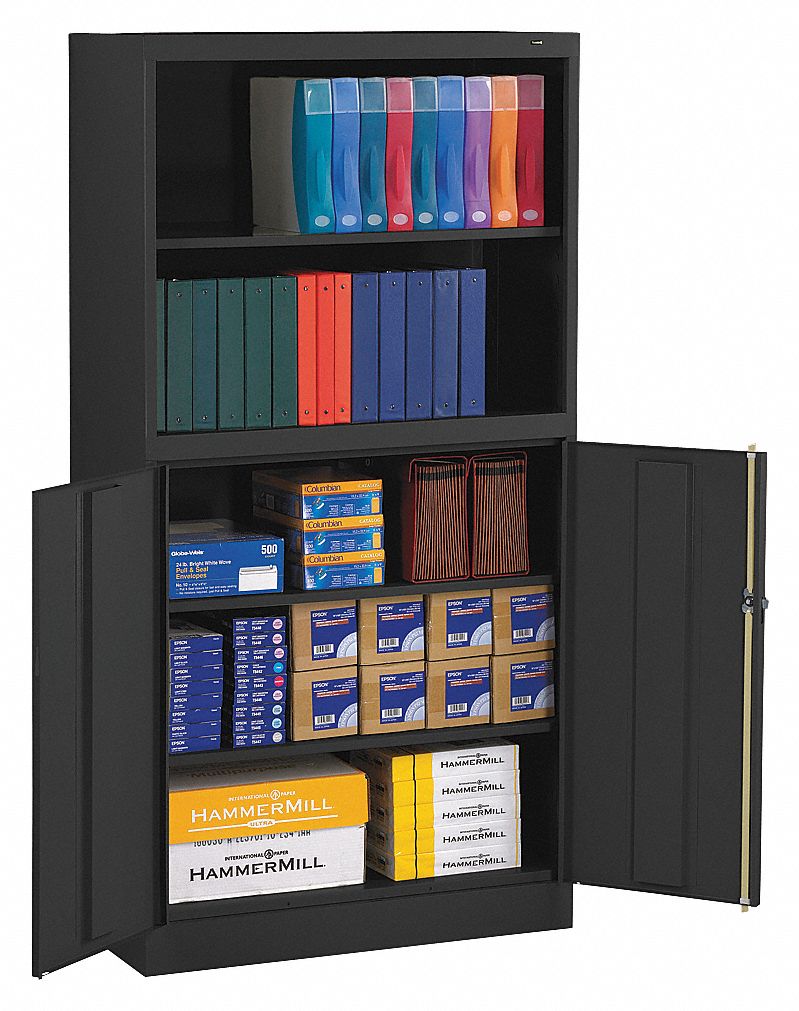 BCD18-72 BOOKCASE/CAB. (BLACK)