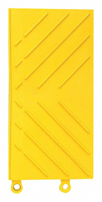 INTERLOCKING DRAIN MAT, RAISED DIAMOND PATTERN, RECYCLED CONTENT, YLW, 12X6 IN, 7/8 IN THICK, VINYL