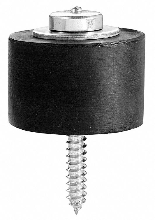 Door Stop: Floor - Mounted, 3 3/16 in Wd, 2 5/8 in Overall Ht, Chrome