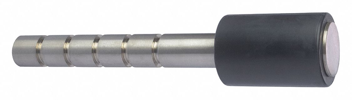 Door Stop: Floor - Mounted, 1 in Wd, 3 in Overall Ht, Black