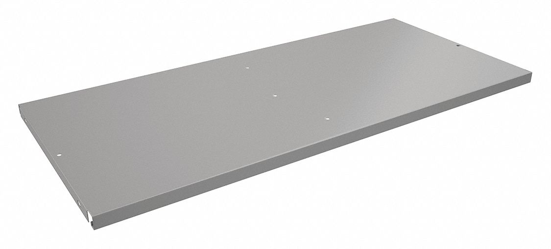 SHELF, MEDIUM GREY, 18 X 36 X 3/4 IN, CARBON STEEL, POLYESTER/EPOXY POWDER PAINT