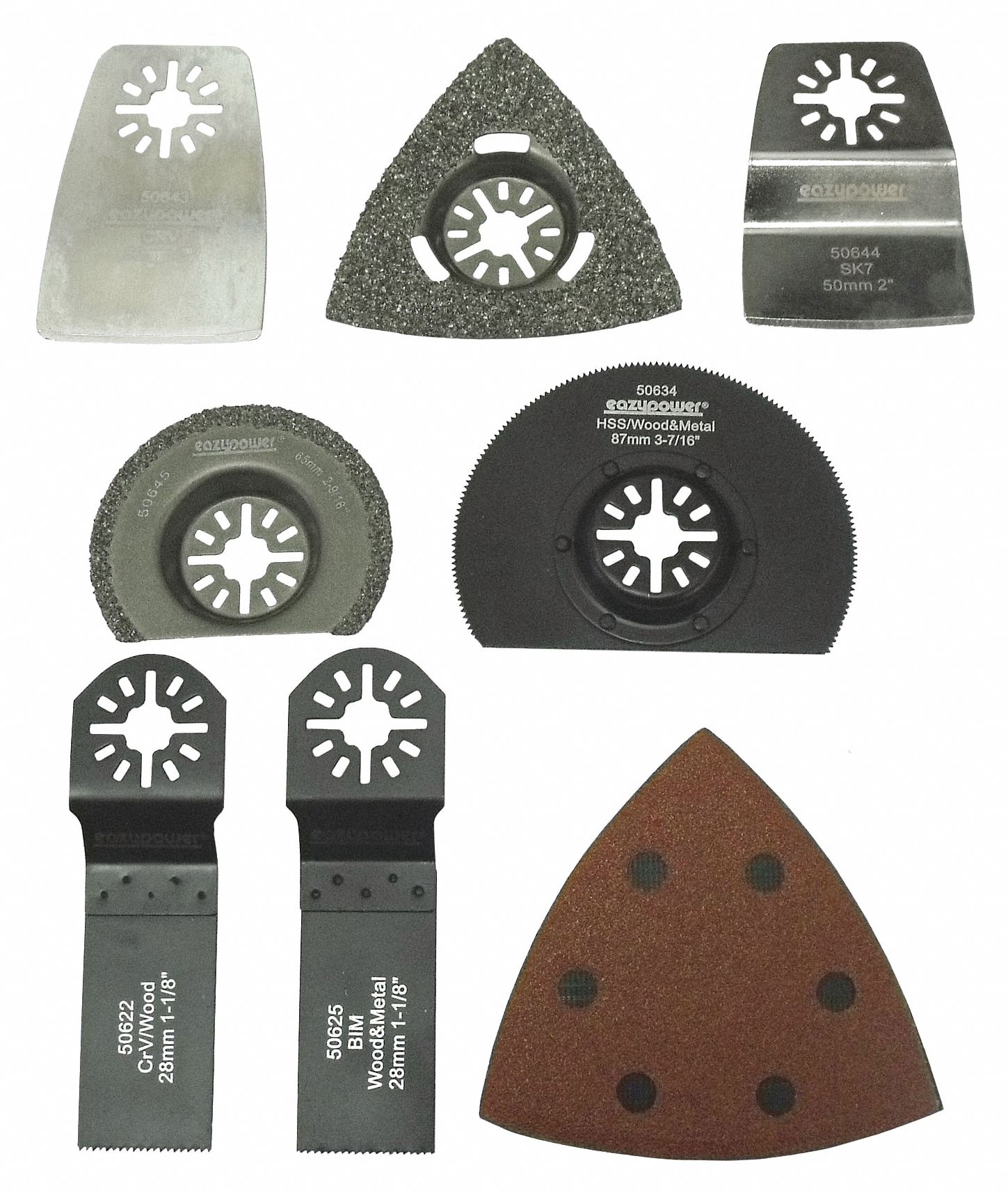 EAZYPOWER Cutting Blade, Grout Removal Blade, Sanding Pad, Scraping