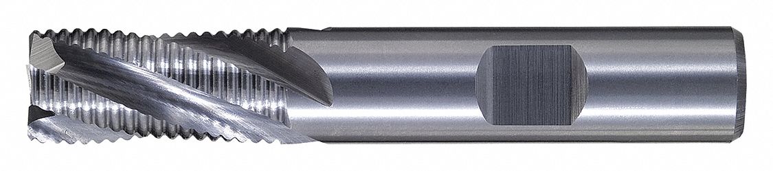 Roughing End Mill: Carbide, 4 Flute, Fine Pitch, 1" Mill Dia, 1-1/2" LOC, 4" OAL