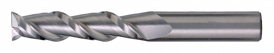 SQUARE END MILL, CENTRE CUTTING, 2 FLUTES, 7/16 IN MILLING DIAMETER, 9/16 IN CUT