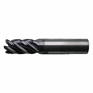 SQUARE END MILL, CENTRE CUTTING, 5 FLUTES, 3/16 IN MILLING DIAMETER, ¾ IN CUT