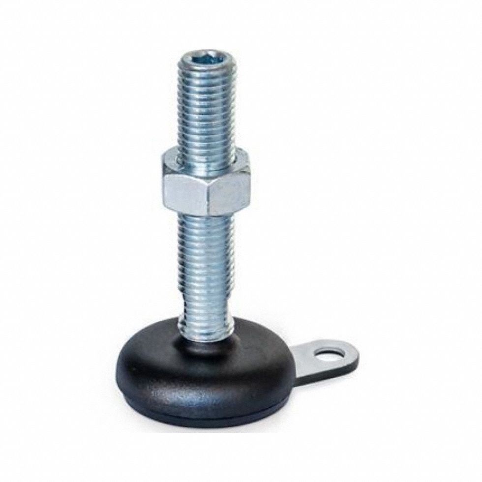 Male-End Leveling Mount: Swiveling Stud, 3/4"-10 Thread Size, 3.15 in, 2, 698 lbf Capacity