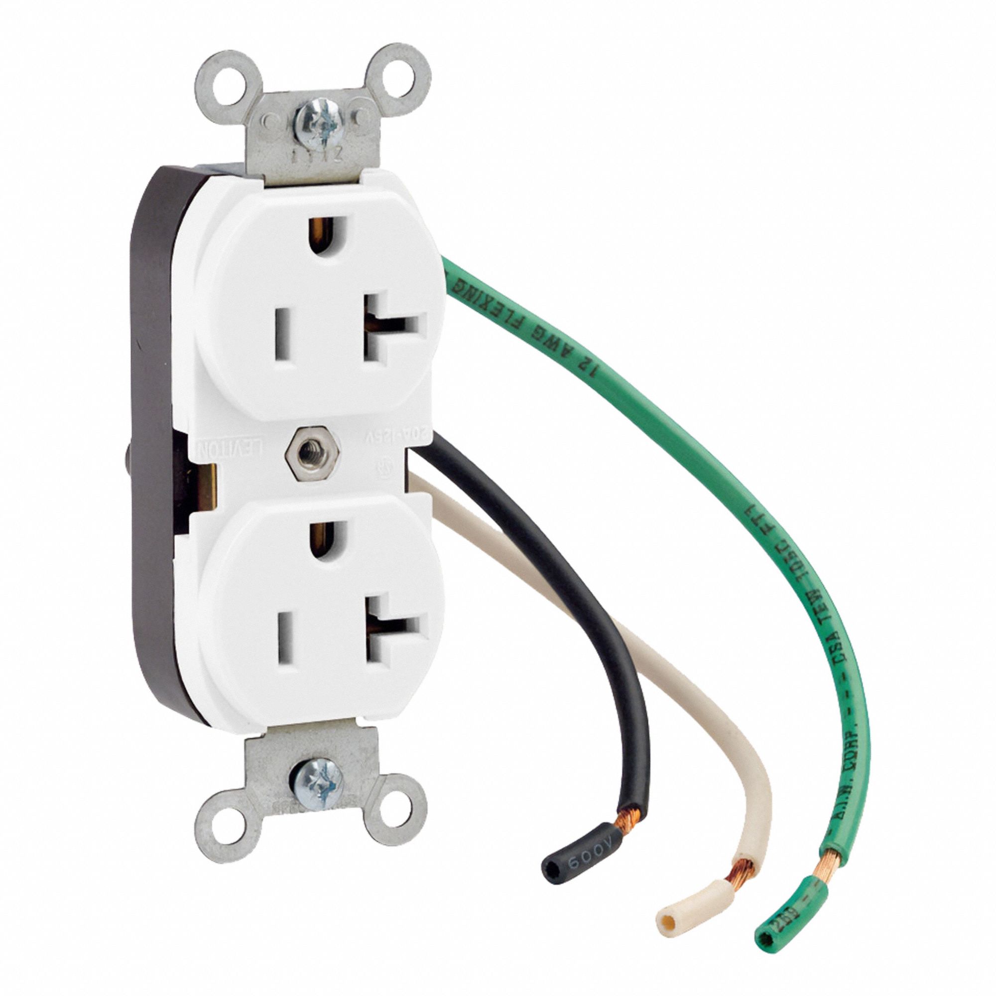 Duplex Outlet White 20A 125V TR