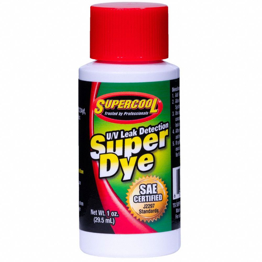 SUPERCOOL 33003 UV Leak Detection Dye,Green,Size 1 oz. 49YZ84