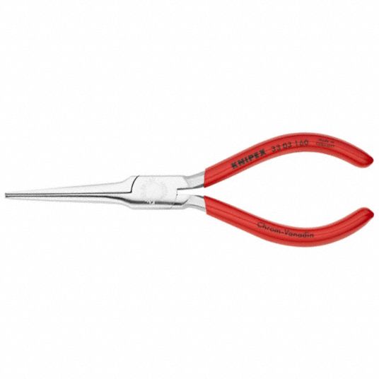 1 1/4 in Max Jaw Opening, 6 1/2 in Overall Lg, Bent Needle Nose Plier -  3R209